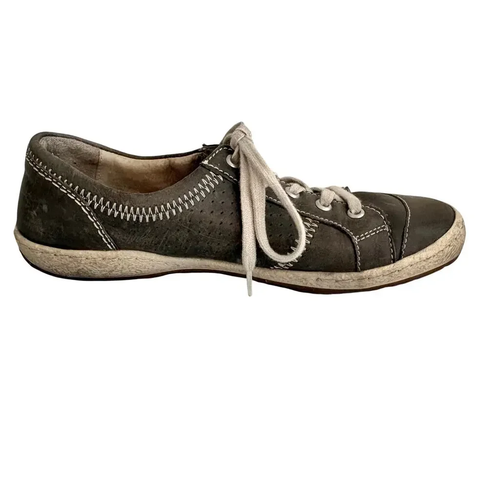 Josef Seibel Leather Perforated Lace Up Sneakers Comfort Shoes Gorpcore Casual 5